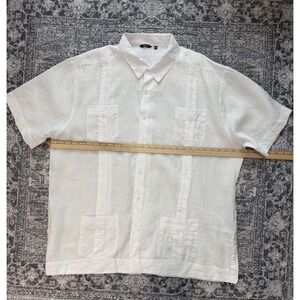Bohio 100% Linen Guayabera Shirt Men's XXXL Cuban Mexican Wedding White Beach
